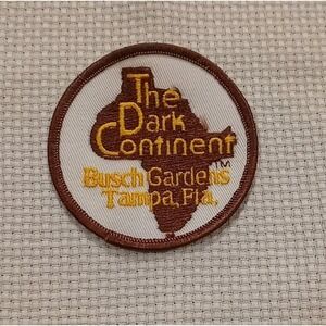 Vintage The‎ Dark Continent Patch Busch Gardens Tampa Florida Souvenir Badge